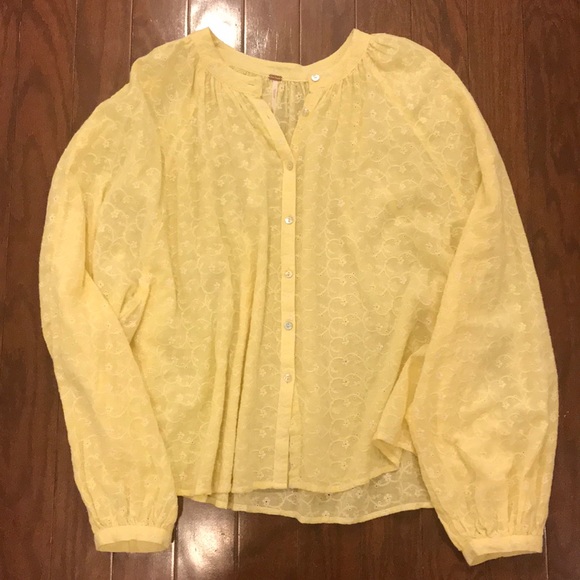 Free people button down peasant top - Picture 1 of 1